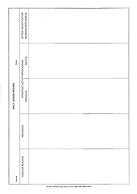 Daily Lesson Record Sheets